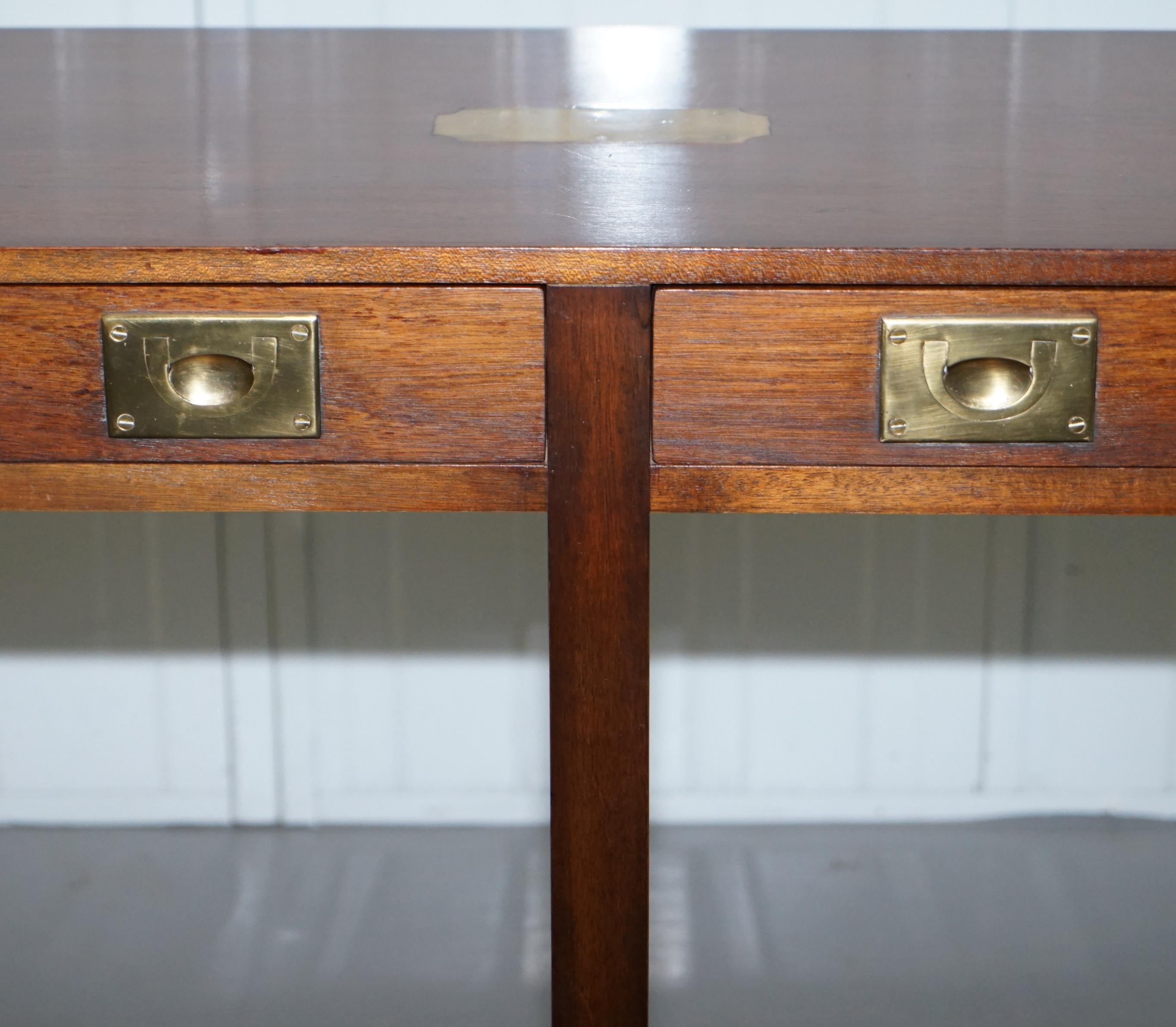 Hand-Crafted Vintage Solid Mahogany Military Campaign Bevan Funnell Console Table Sideboard