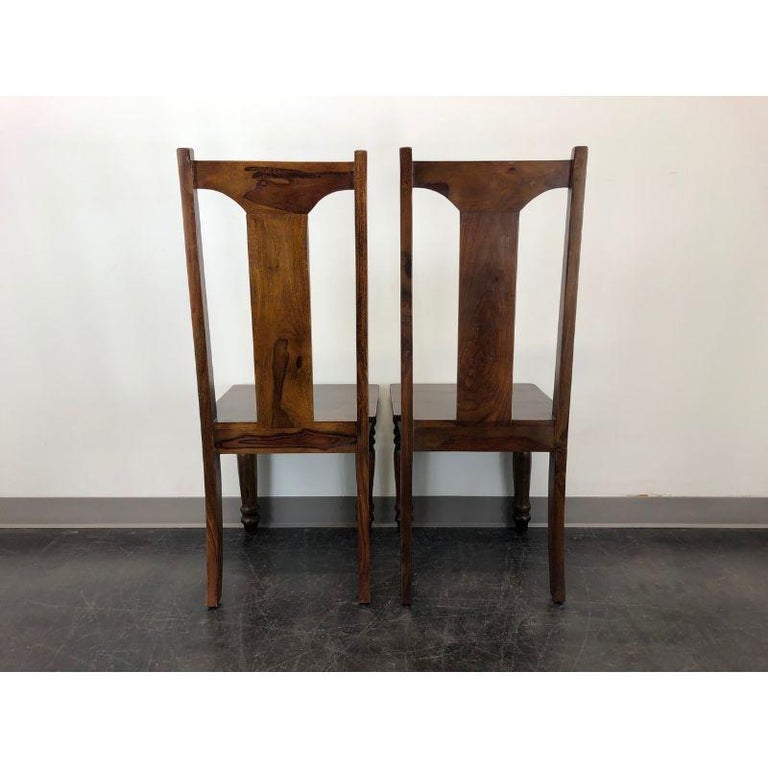 Solid Mango Wood Dining / Kitchen Chairs Pair A at 1stDibs