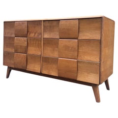 Vintage Solid Maple Mid Century Modern Heywood Wakefield 6 Drawer Dresser
