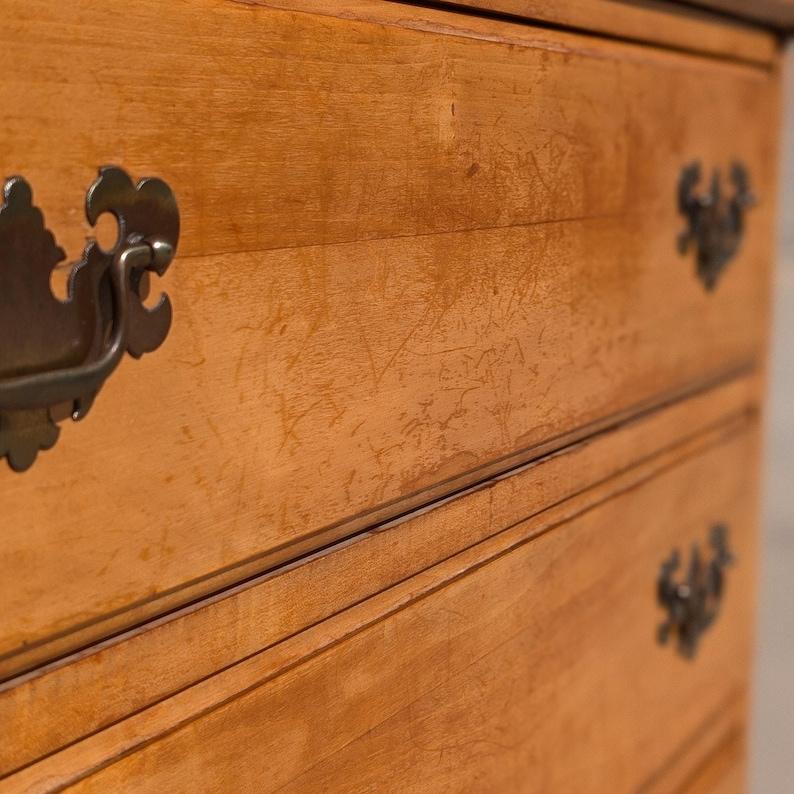 Vintage Solid Maple Secretary Cabinet, Desk, Storage, Entryway, Living Room In Good Condition In Rancho Cucamonga, CA
