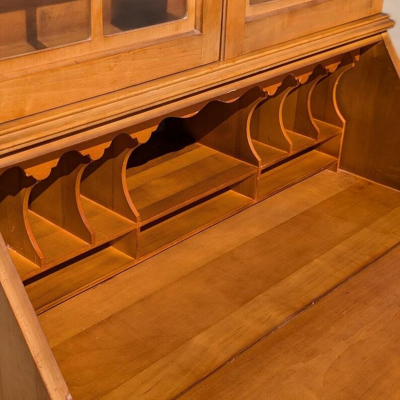 Vintage Solid Maple Secretary Cabinet, Desk, Storage, Entryway, Living Room 2
