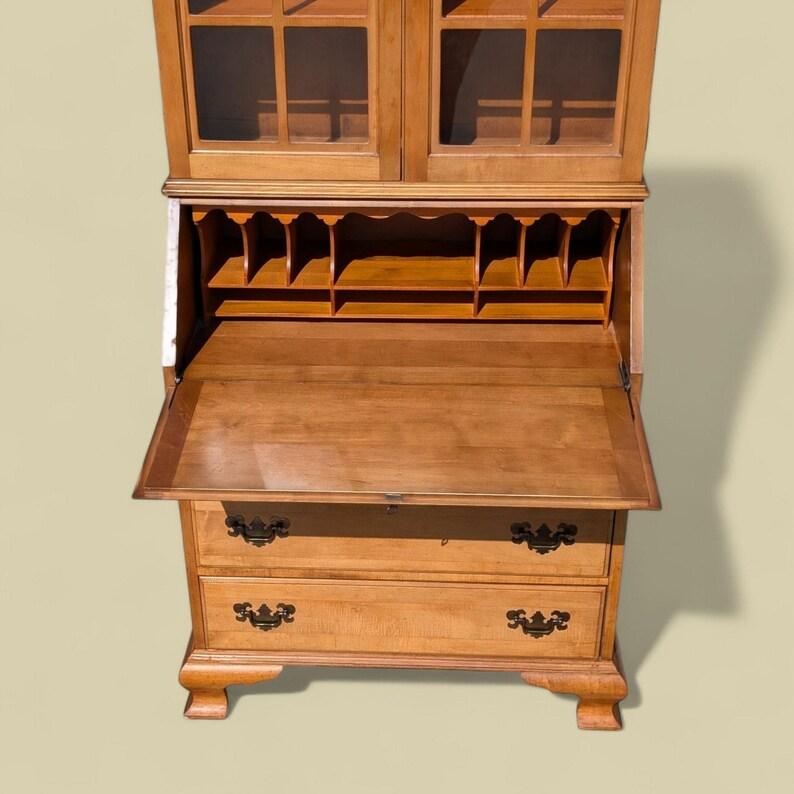Vintage Solid Maple Secretary Cabinet, Desk, Storage, Entryway, Living Room 3