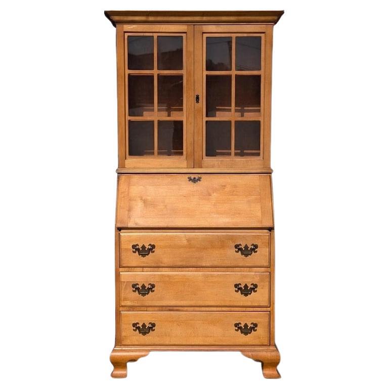 Vintage Solid Maple Secretary Cabinet, Desk, Storage, Entryway, Living Room
