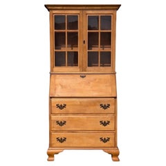 Vintage Solid Maple Secretary Cabinet, Desk, Storage, Entryway, Living Room