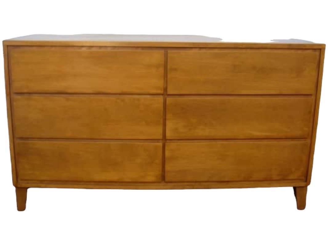 Vintage solid Mid-Century Modern maple dresser cabinet storage drawers
Dimensions. 52 W ; 31H ; 18 D.
