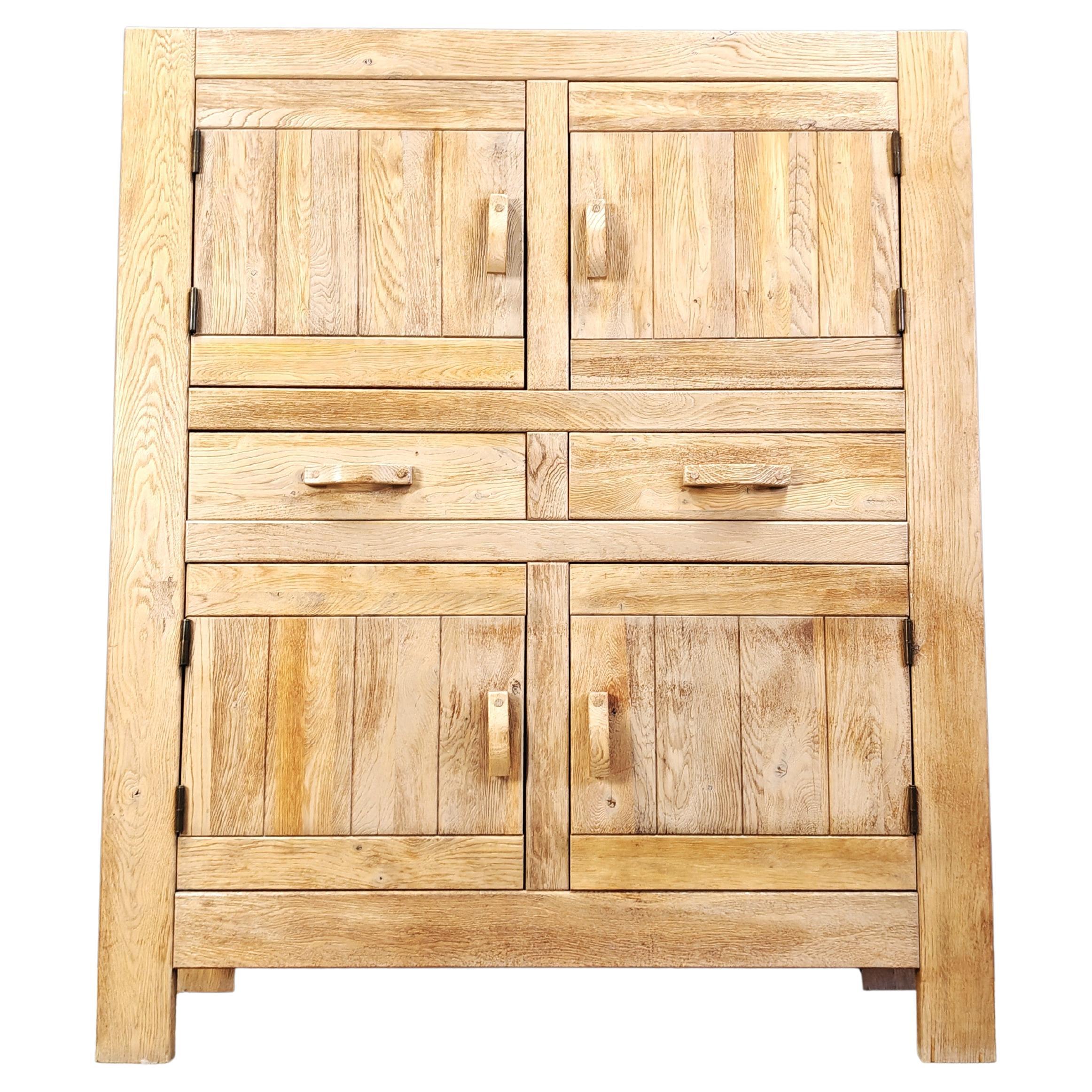 Vintage solid oak cabinet, 1970s