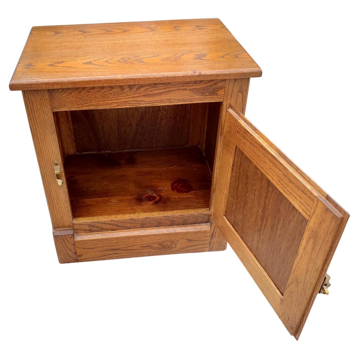 oak ice box end table