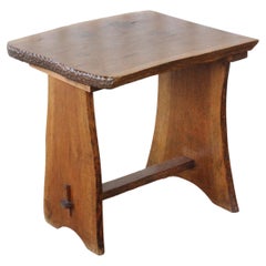 Vintage Solid Oak Live Edge Table, France, 1950s