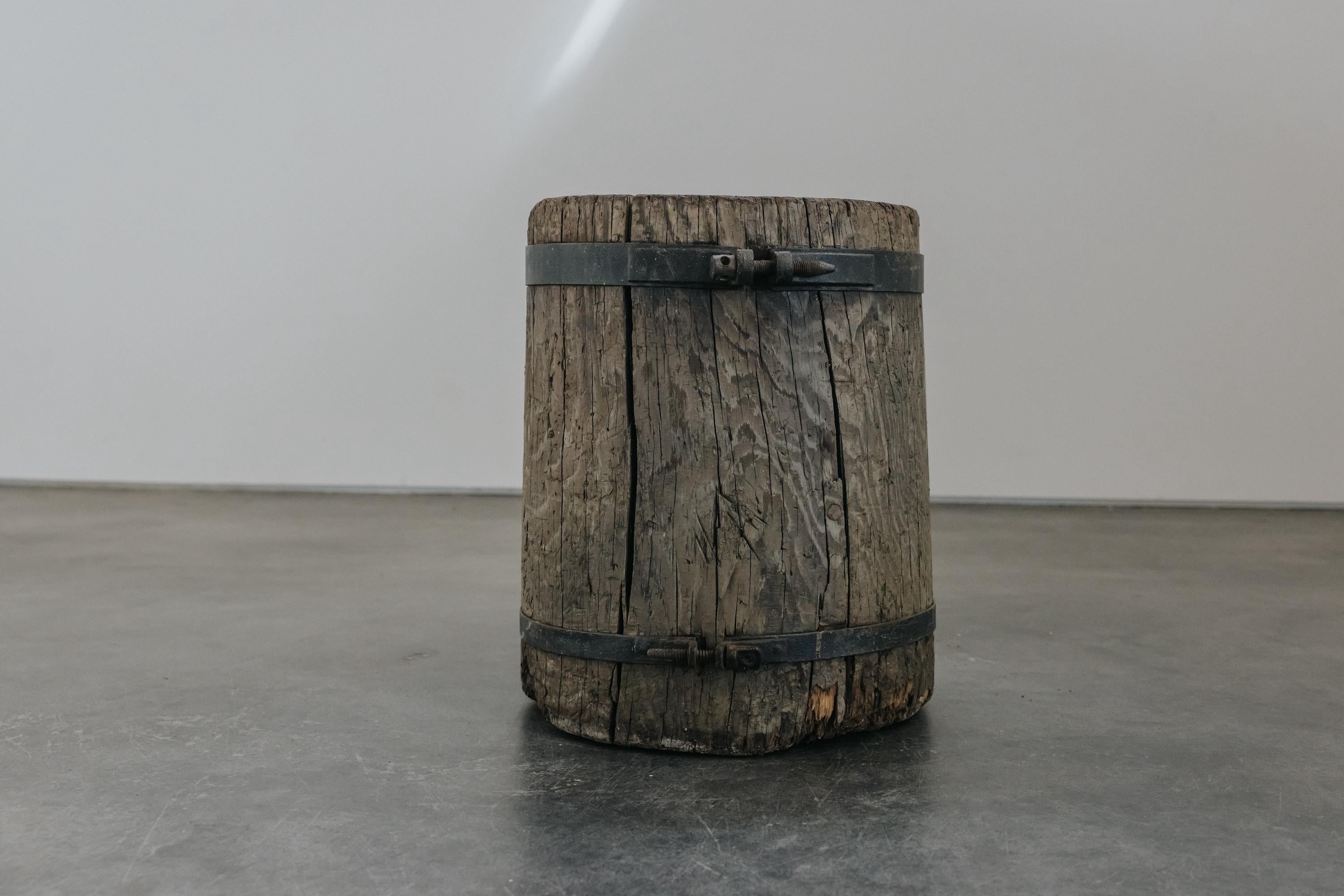 Mid-20th Century Vintage Solid Oak Slab Side Table From France, Circa 1940 For Sale