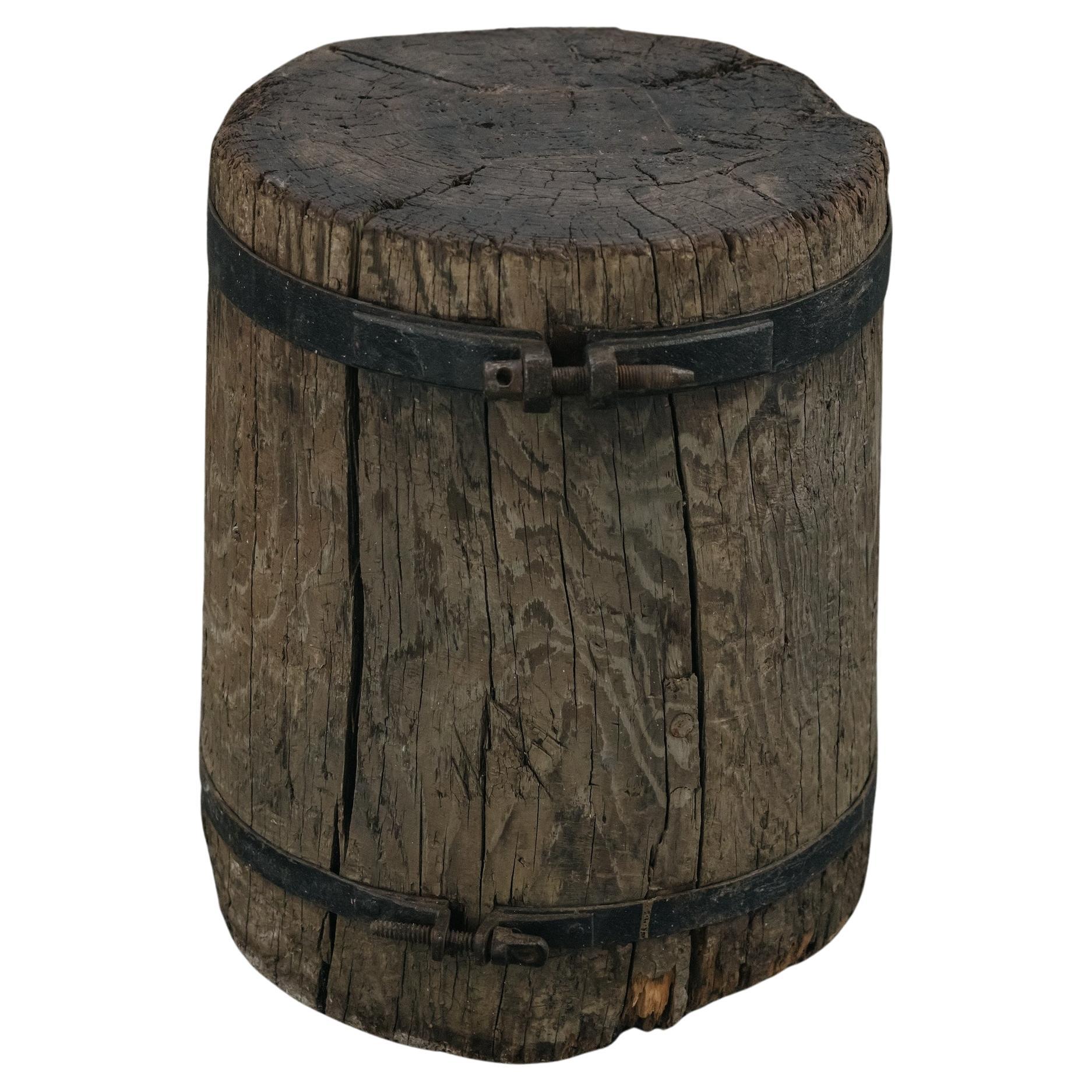 Tavolino a lastre di Oak massiccio d'epoca proveniente dalla Francia, CIRCA 1940