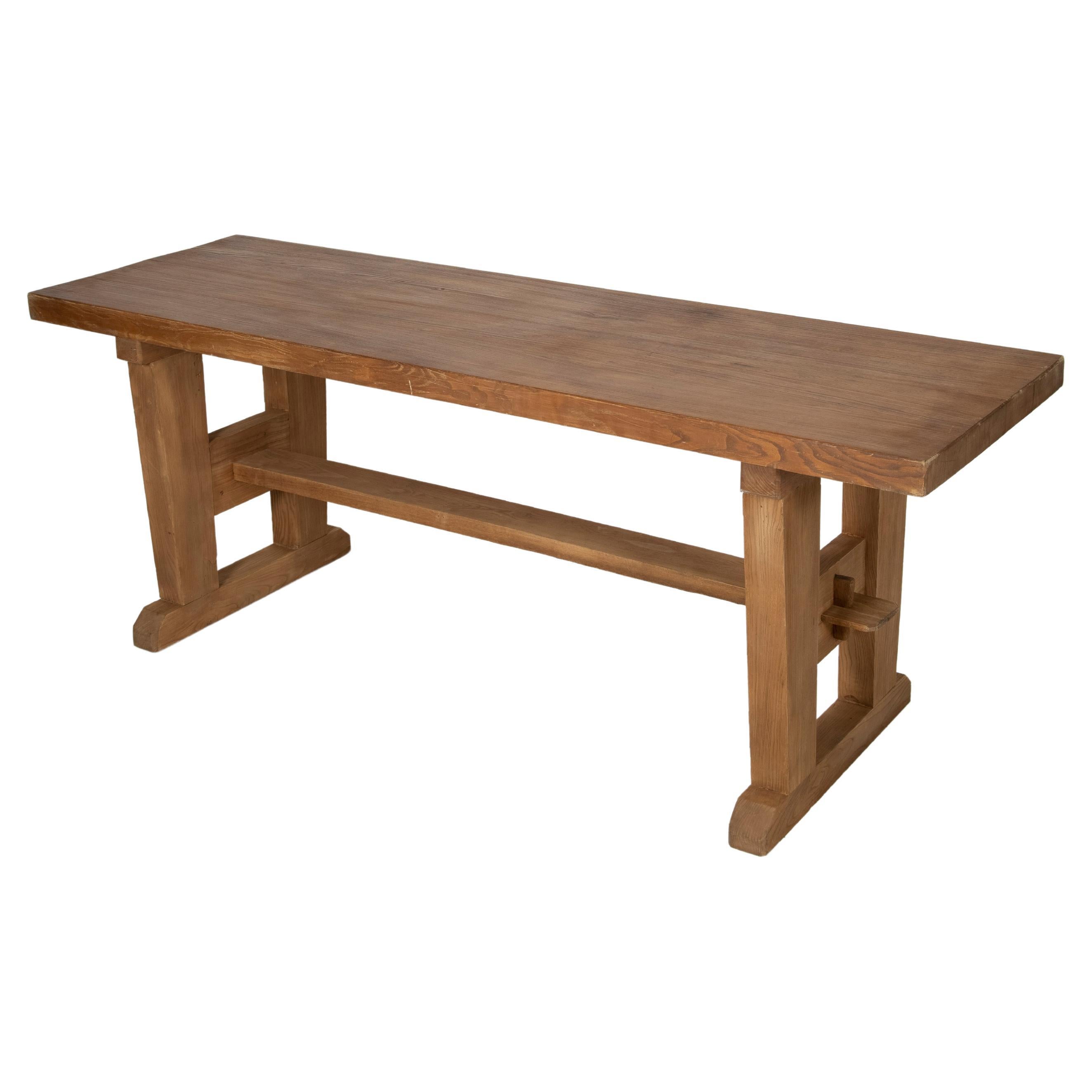 Large vintage table in solid zebra wood circa 1960 For Sale at 1stDibs zebra wood table