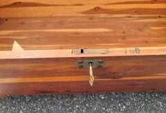 Vintage Solid Pine Blanket Chest on Steel Wheels and Working Lock