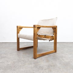 Vintage solid pine Diana safari chair by Karin Mobring for Ikea, 1970s