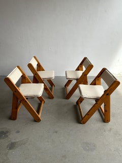 Vintage Solid Pine Kon-Tiki Folding Chairs by Gillis Lundgren for Ikea, 1970s