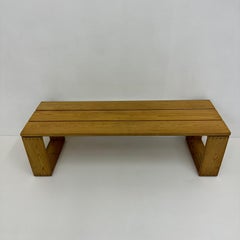 Vintage solid pine wood bench by Ate van Apeldoorn , 1970s