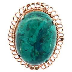 Vintage Solid Rose Gold Eilat Cabochon Ring
