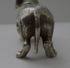 Dachshund vintage en argent massif par SMD Castings - 1975