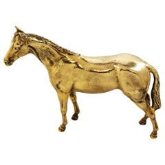 Vintage Solid Silver Gilt Model Horse Italian Equestrian Figure Statue c. 1955