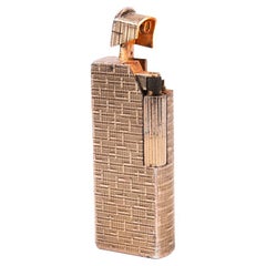 Accendino DUNHILL Aldunil in argento massiccio placcato oro vintage anni '70
