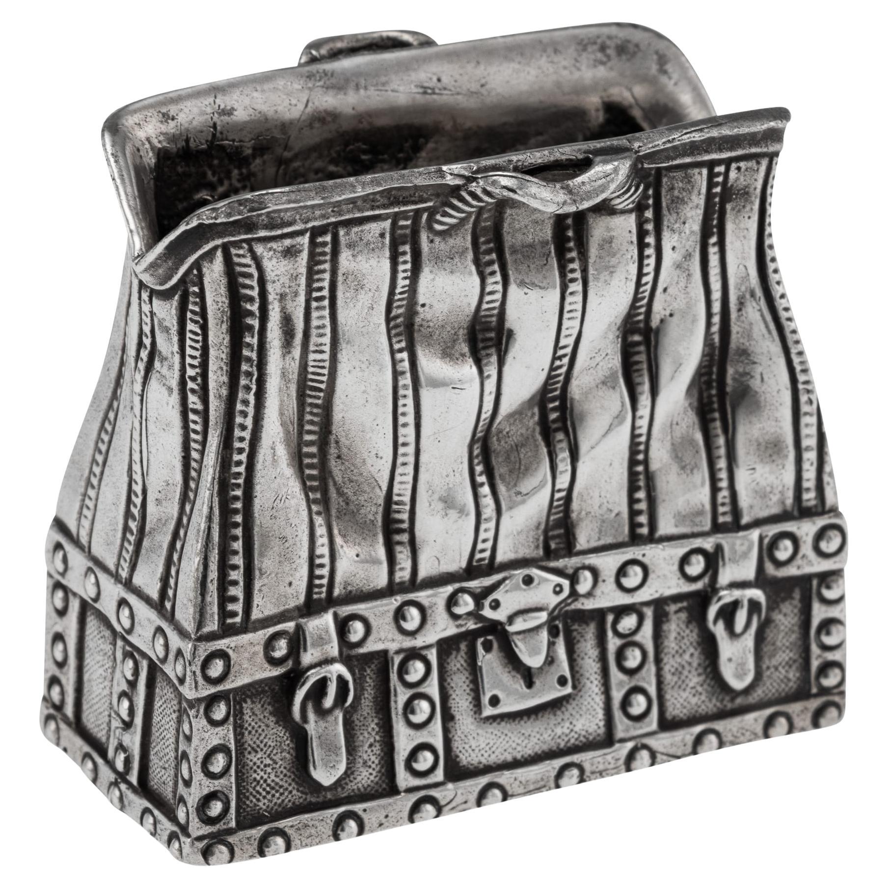 Vintage Silver Match Striker Vesta di William Base & Sons, 1930