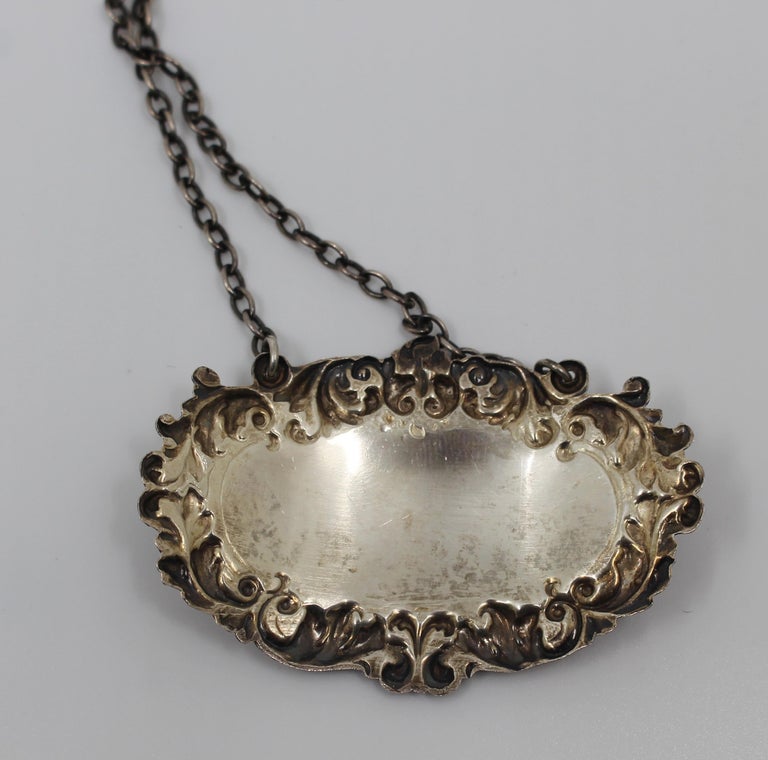Vintage Solid Silver Port Decanter Label at 1stDibs