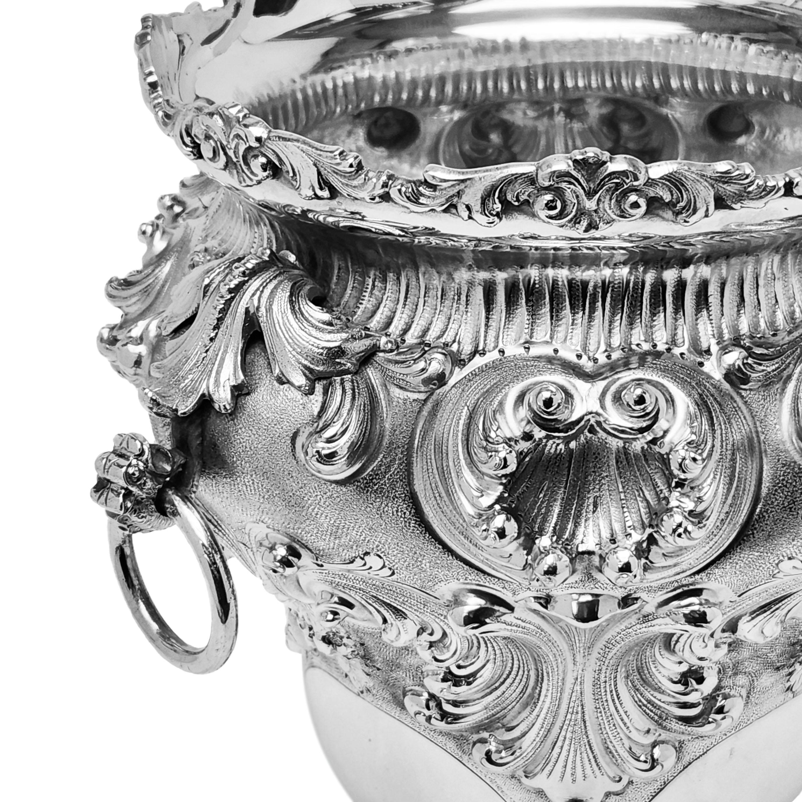 20th Century Vintage Solid Silver Wine Champagne Cooler & Ice Bucket Set Italian c. 1950