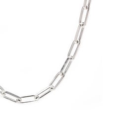 Vintage Solid Sterling Silver Paperclip Chain Necklace, Heavy Paperclip Chain