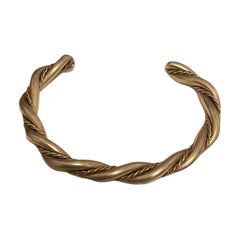 Vintage Solid Sterling Silver Rope Cuff Bracelet Mexico