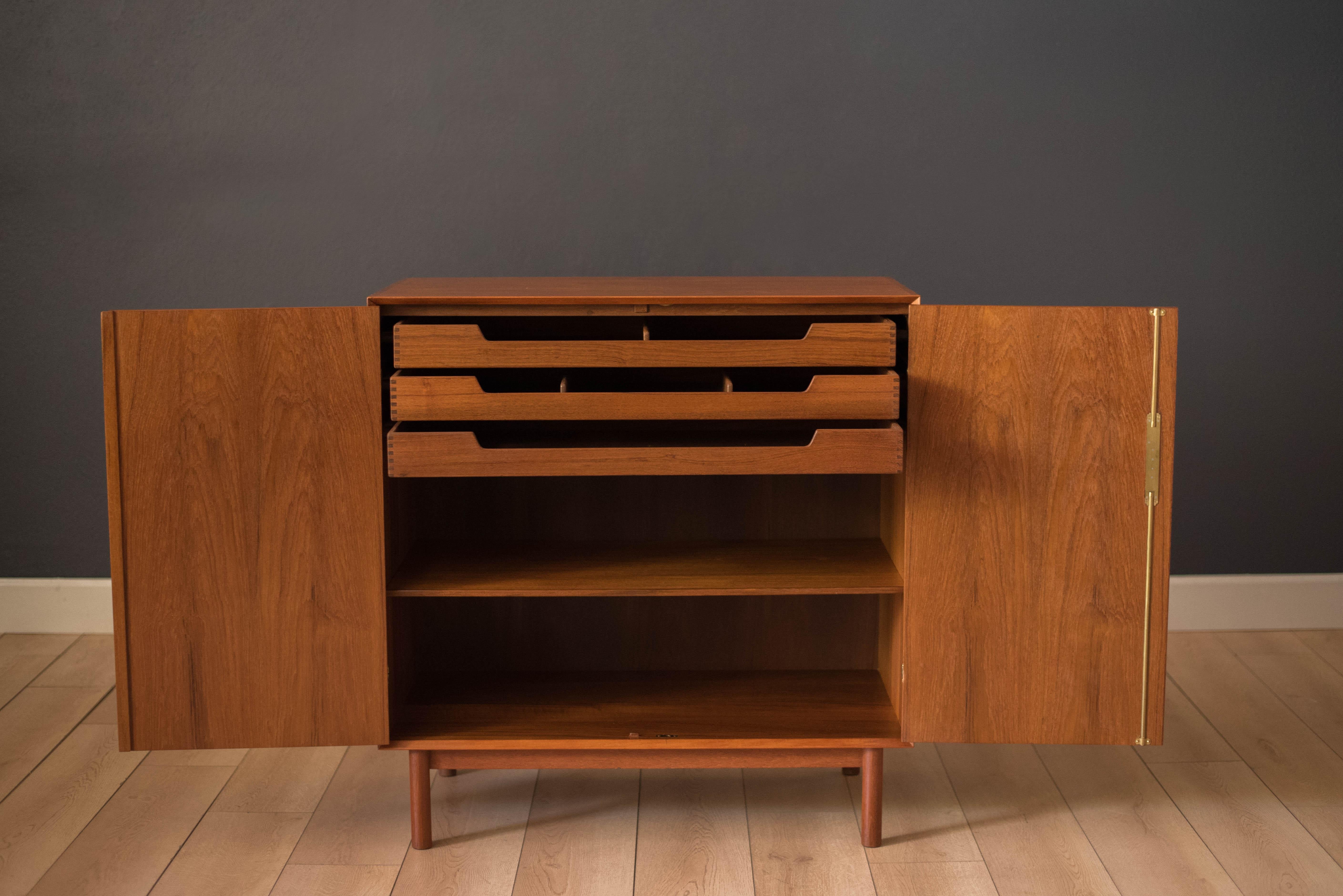 Danish Vintage Solid Teak Cabinet by Peter Hvidt and Orla Molgaard-Nielsen
