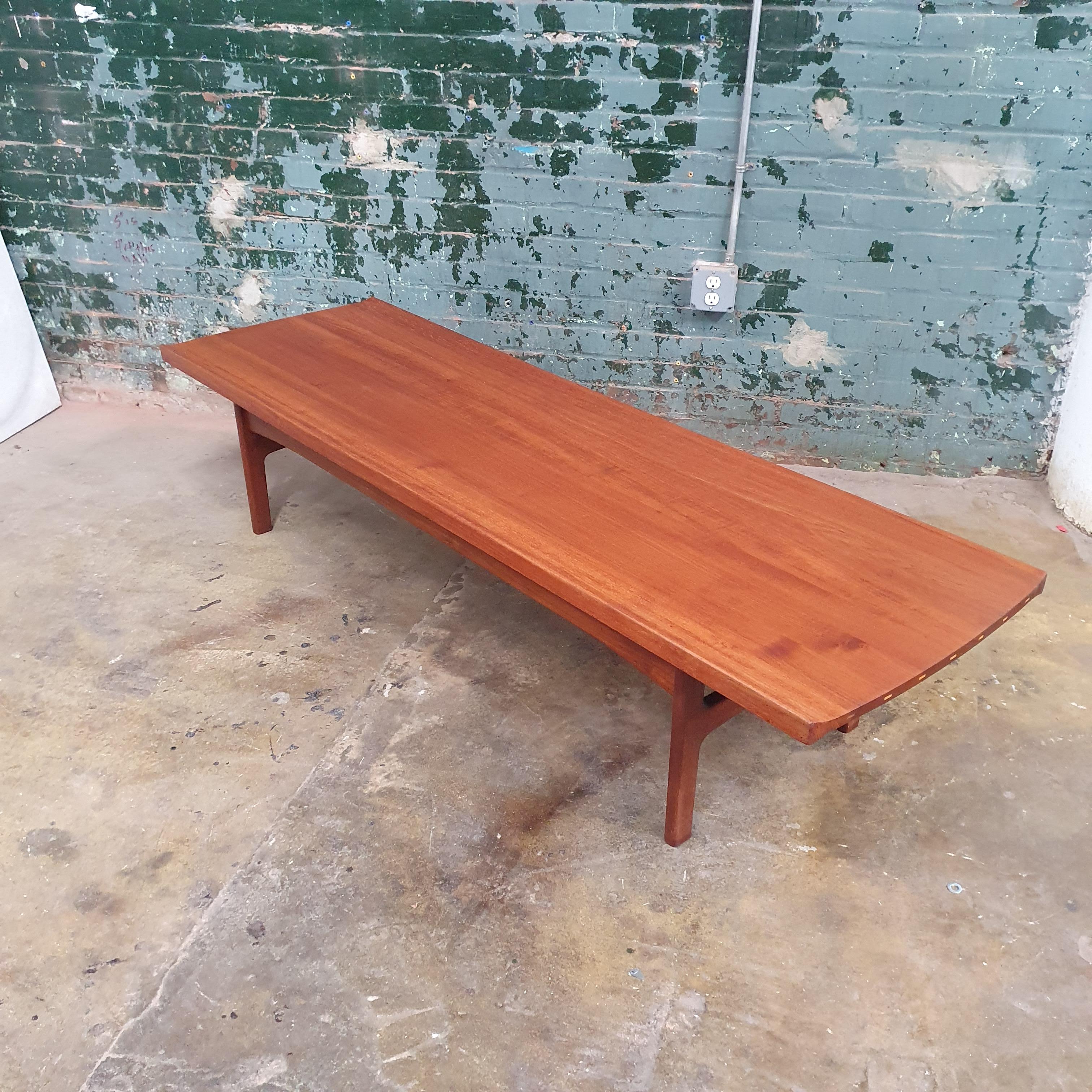 Scandinavian Modern Vintage Solid teak coffee table by Tove and Edvard Kindt-Larsen for AB Seffle Mo For Sale