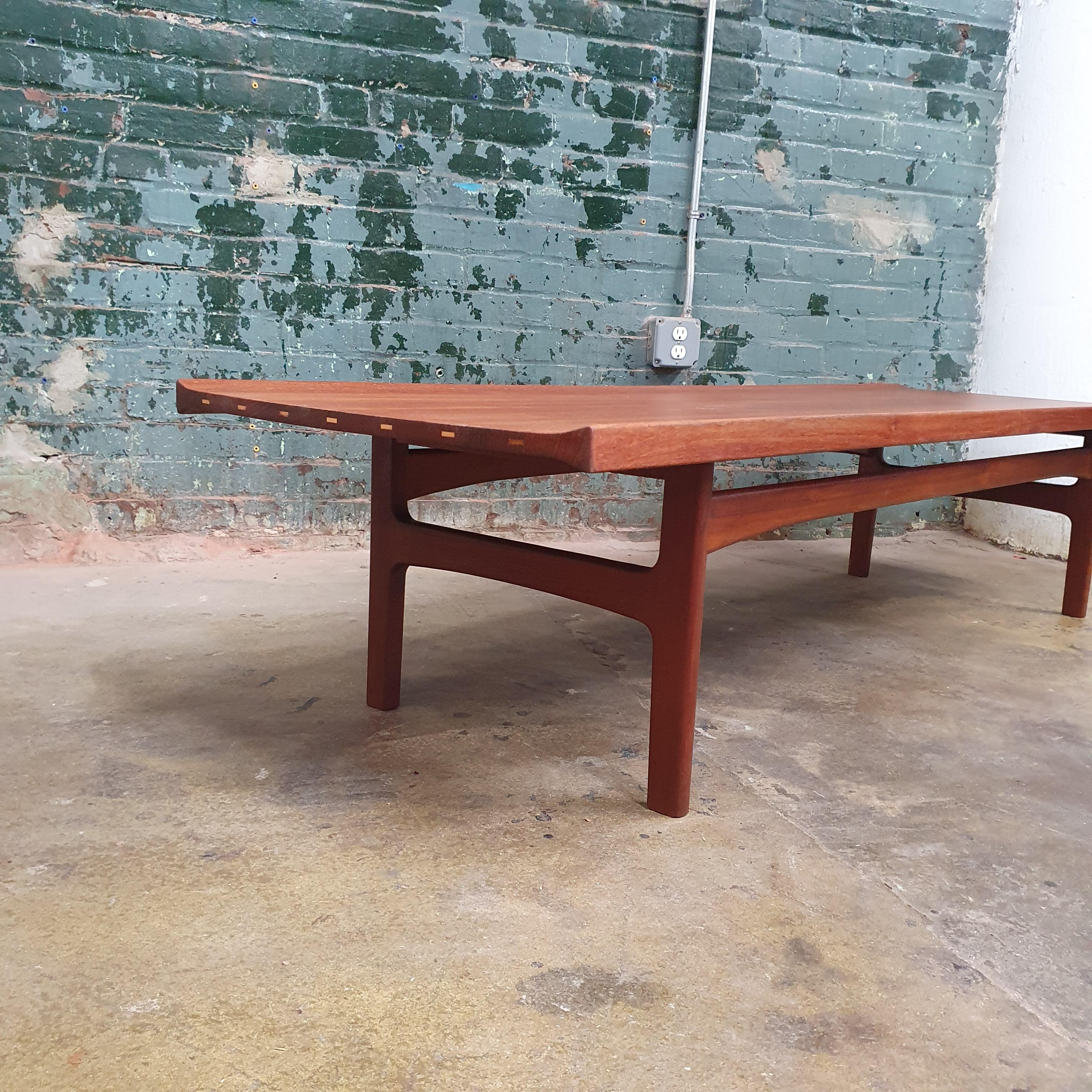 Teak Vintage Solid teak coffee table by Tove and Edvard Kindt-Larsen for AB Seffle Mo For Sale