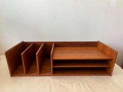 Vintage By in teak massiccio danese Moderno Vassoio per lettere Organizzatore da scrivania Nordisk Andels 1960'