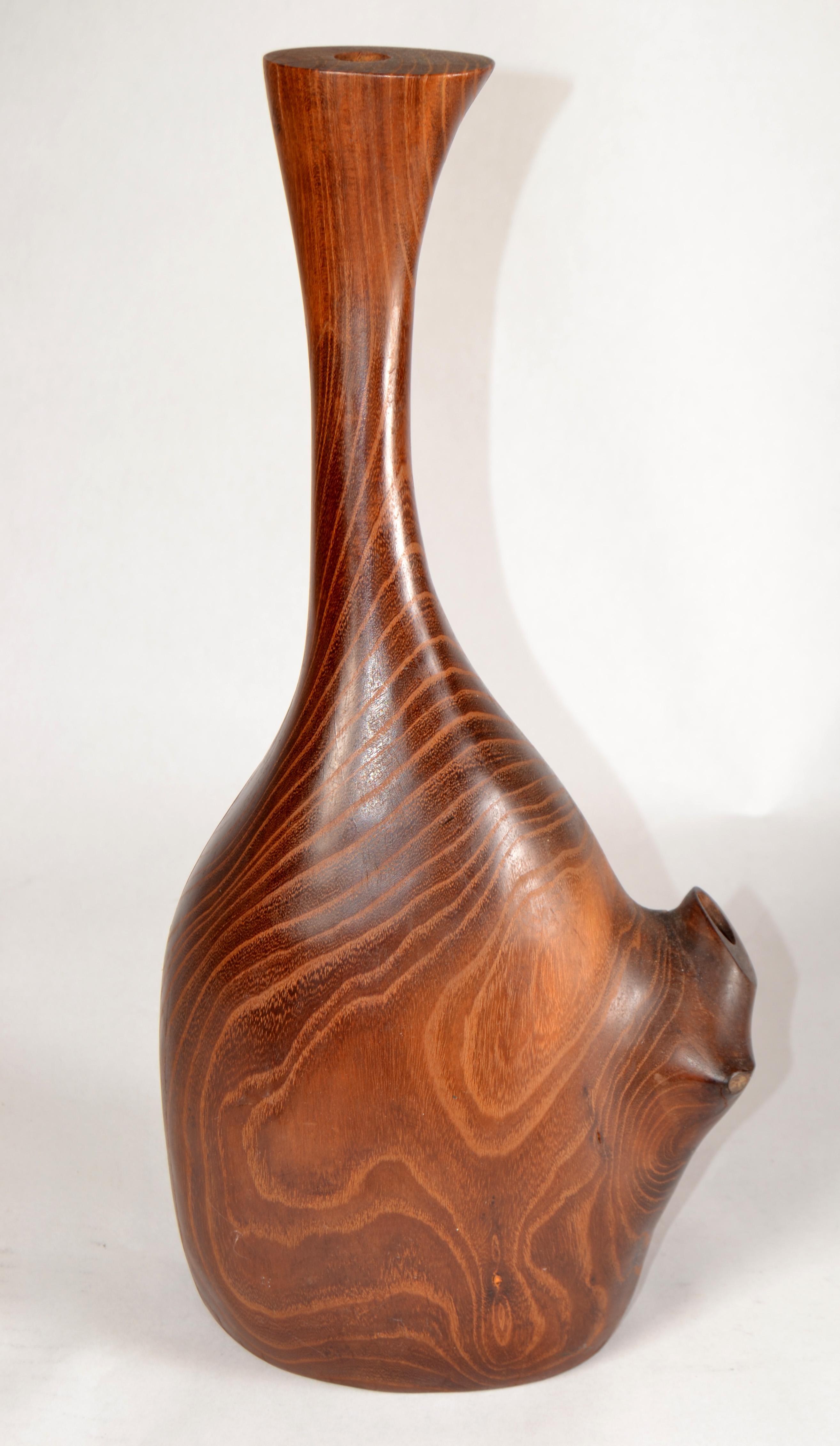 Vaso per orchidee d'epoca in legno massiccio di teak Movimento Art & Crafts moderno di metà secolo in vendita 5