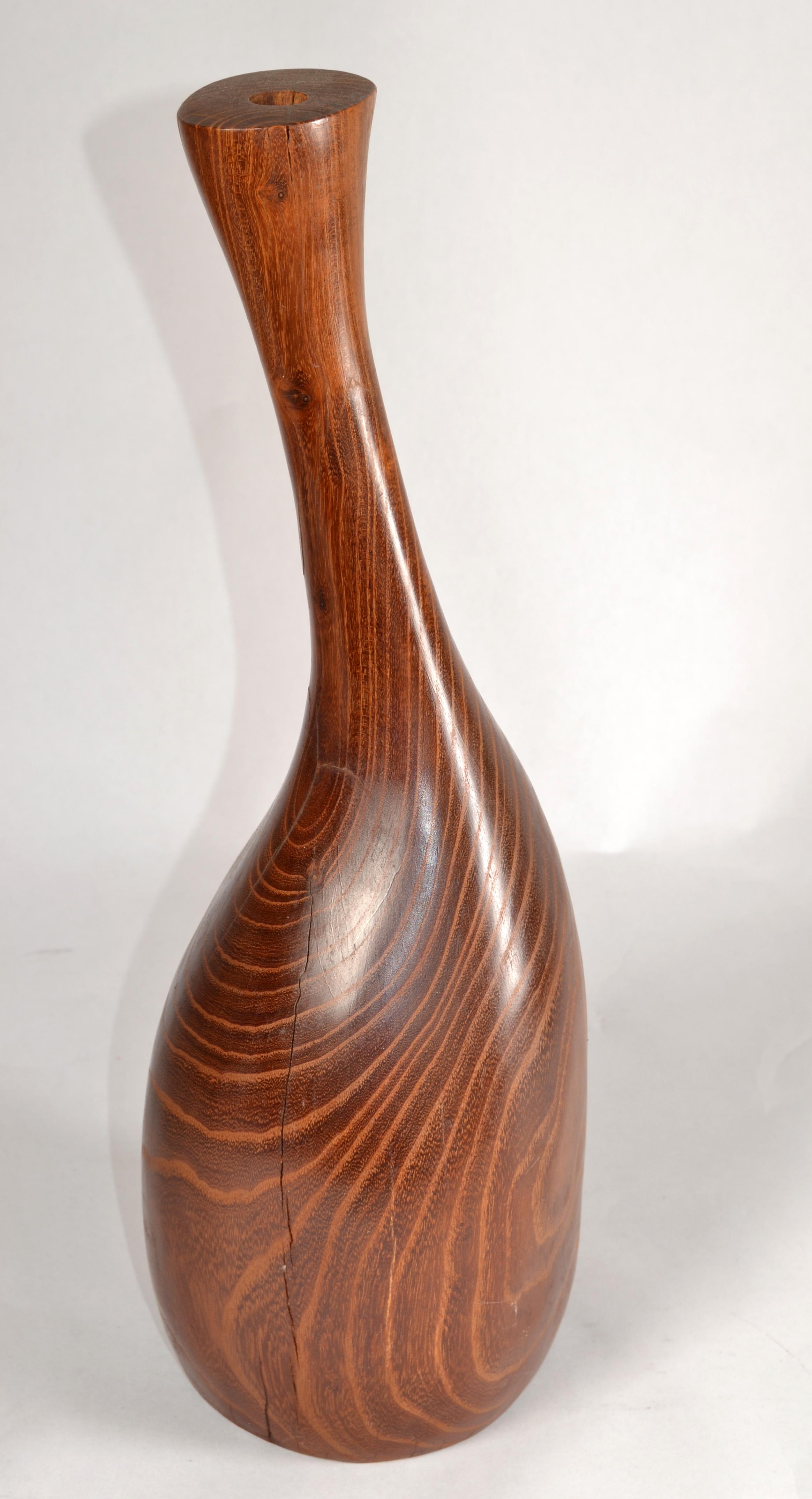 Vaso per orchidee d'epoca in legno massiccio di teak Movimento Art & Crafts moderno di metà secolo in vendita 1