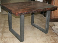 Vintage Solid Teak Wood Rustic Kitchen Island from a Forest Bungalow in Burma