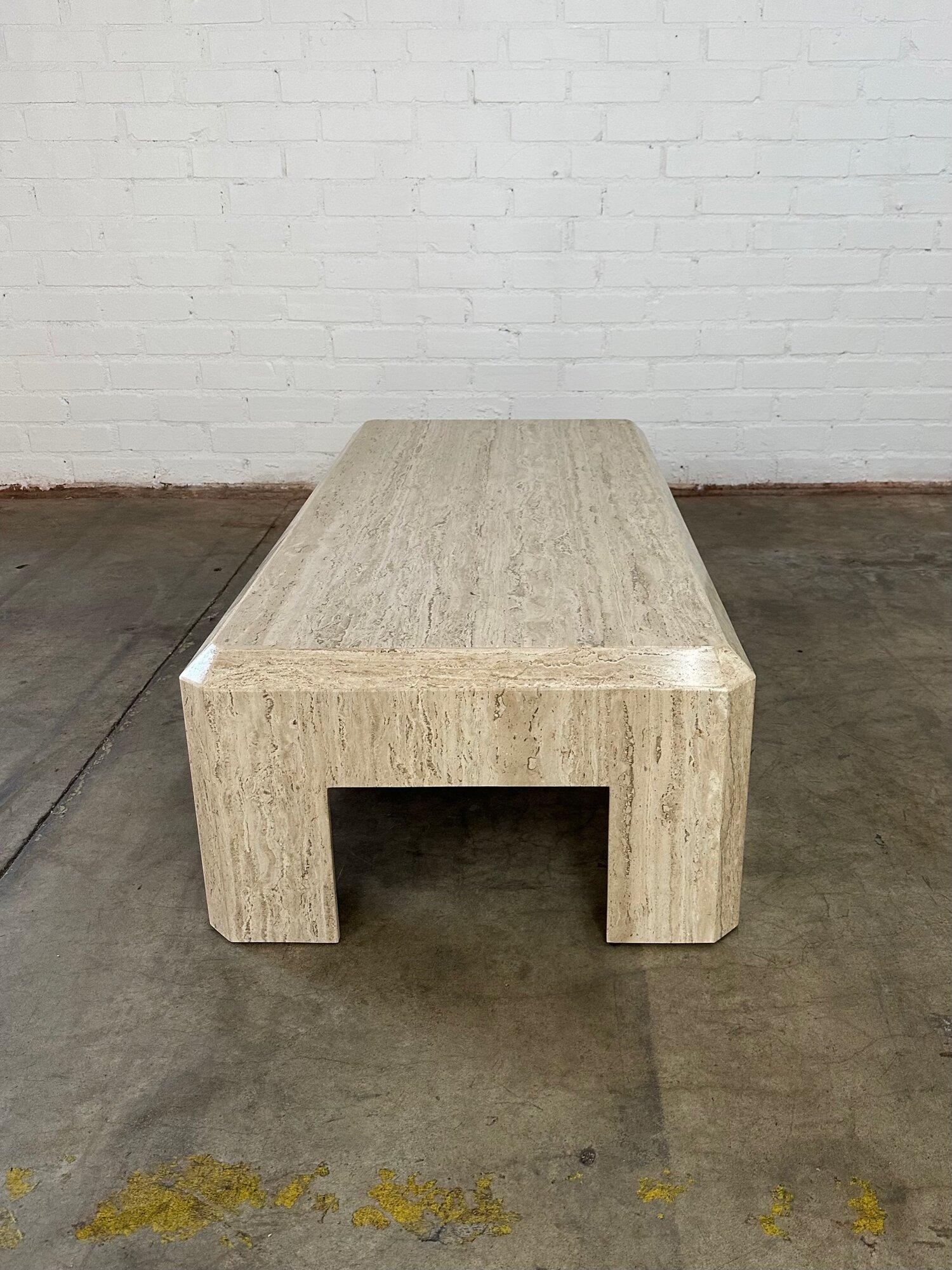 Vintage Solid Travertine Coffee Table 4