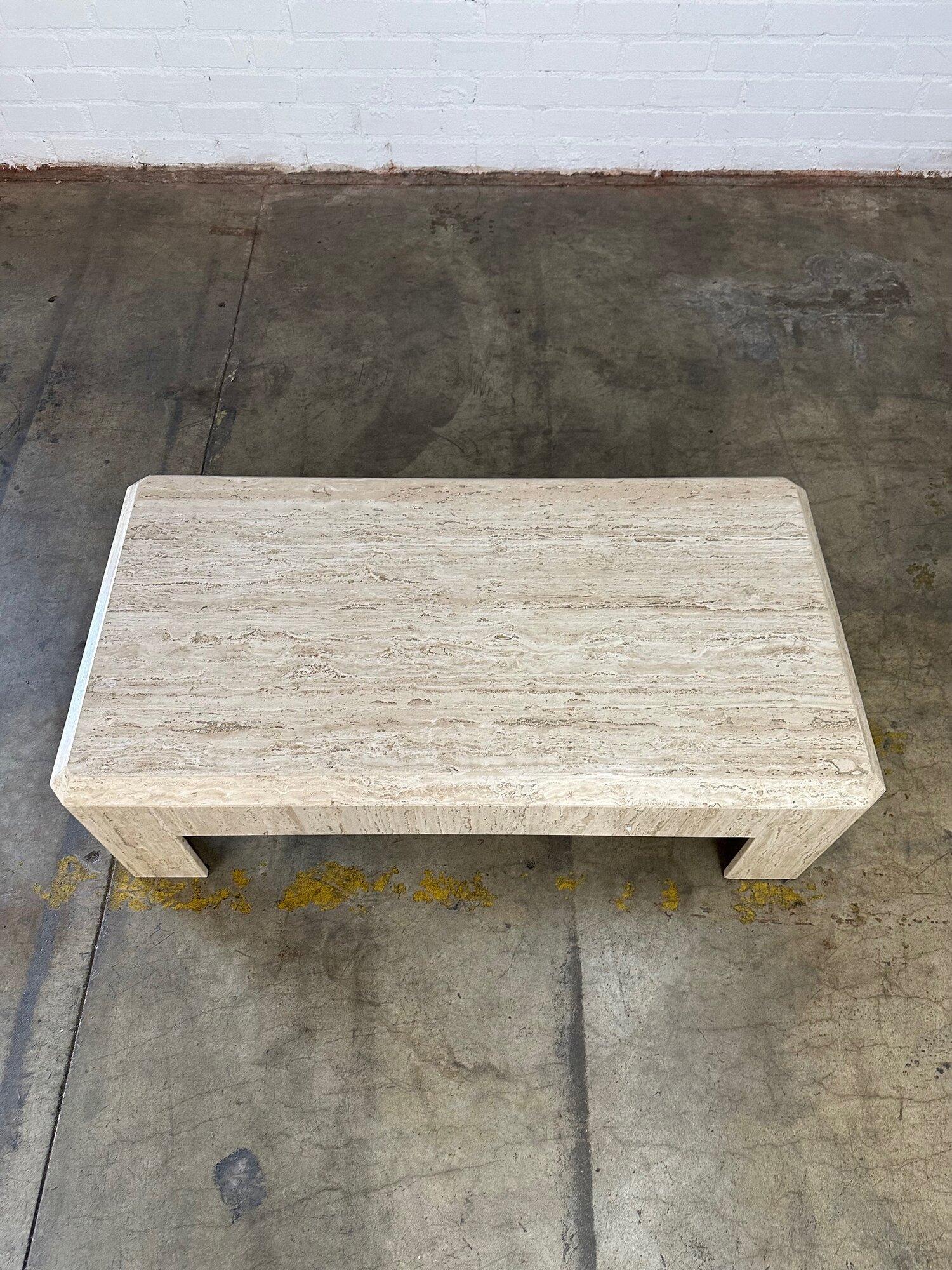 Vintage Solid Travertine Coffee Table 8