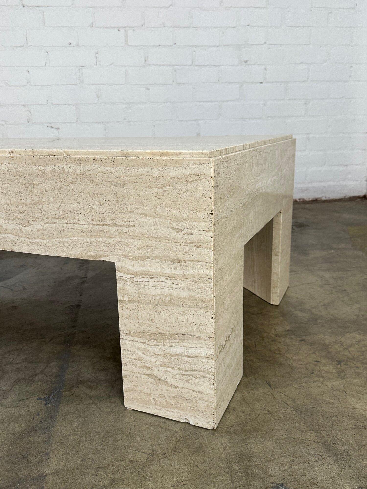 Travertine Vintage solid travertine coffee table