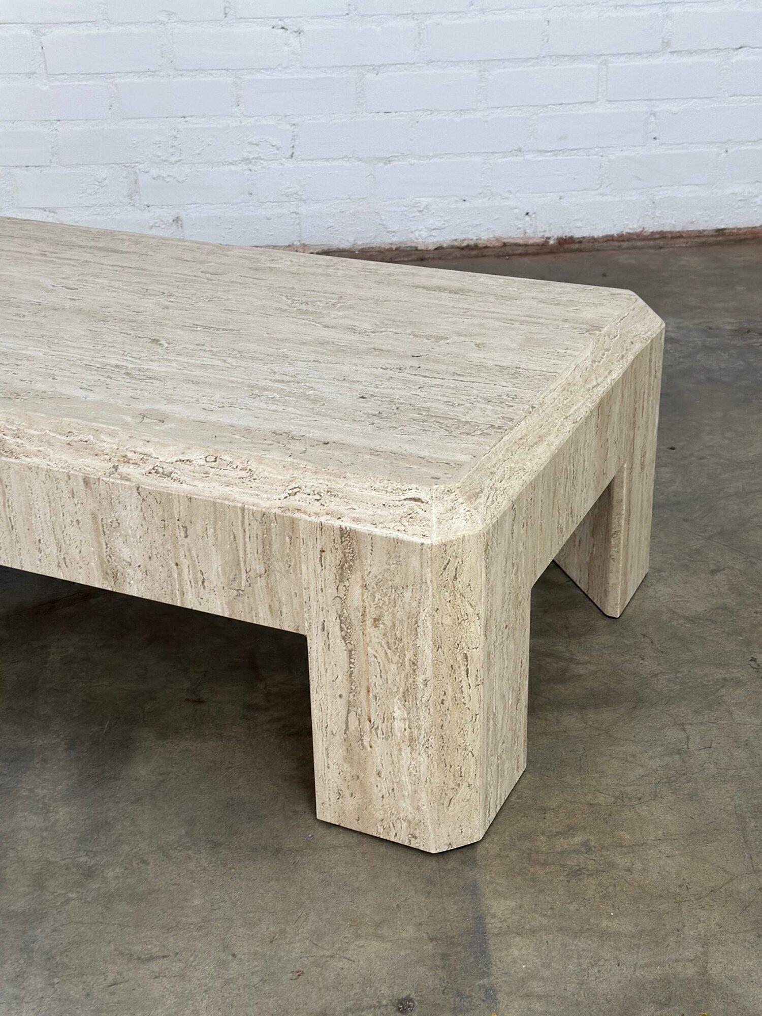 Vintage Solid Travertine Coffee Table 2