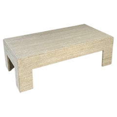 Vintage solid travertine coffee table