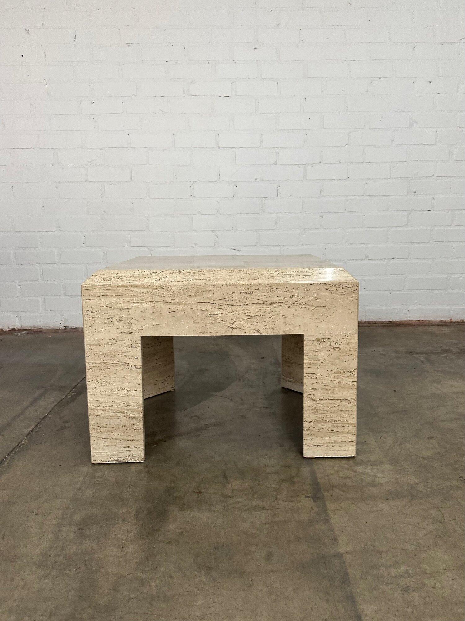 Mid-Century Modern Vintage Solid travertine Side table For Sale