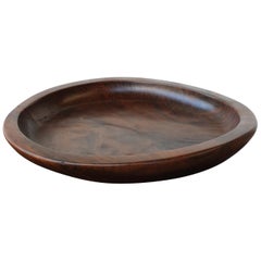 Vintage Solid Walnut Centerpiece Bowl, 1960s