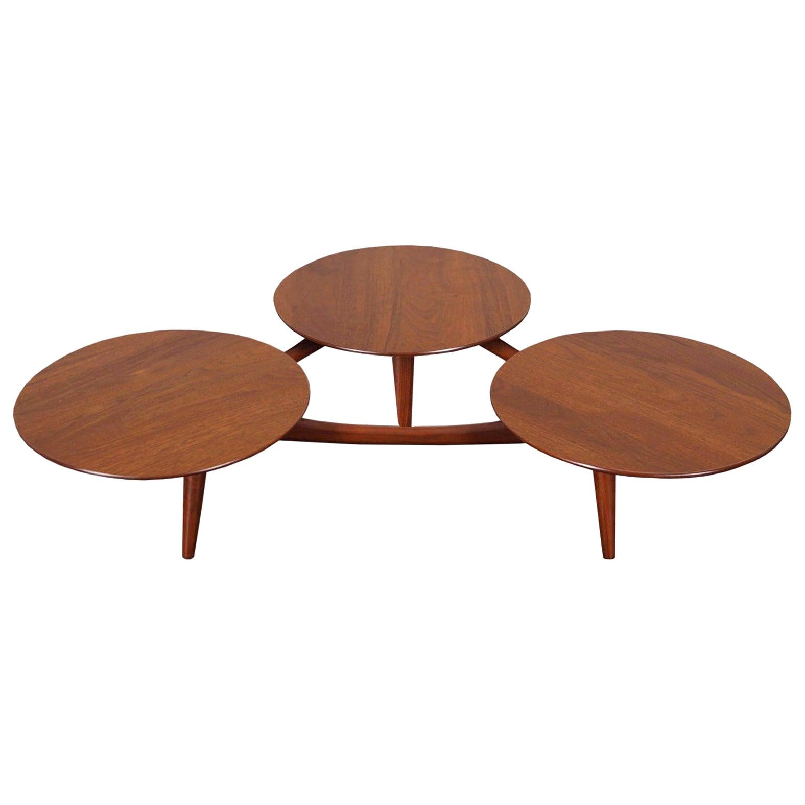 Vintage Solid Walnut Coffee Table Attributed to Greta Grossman