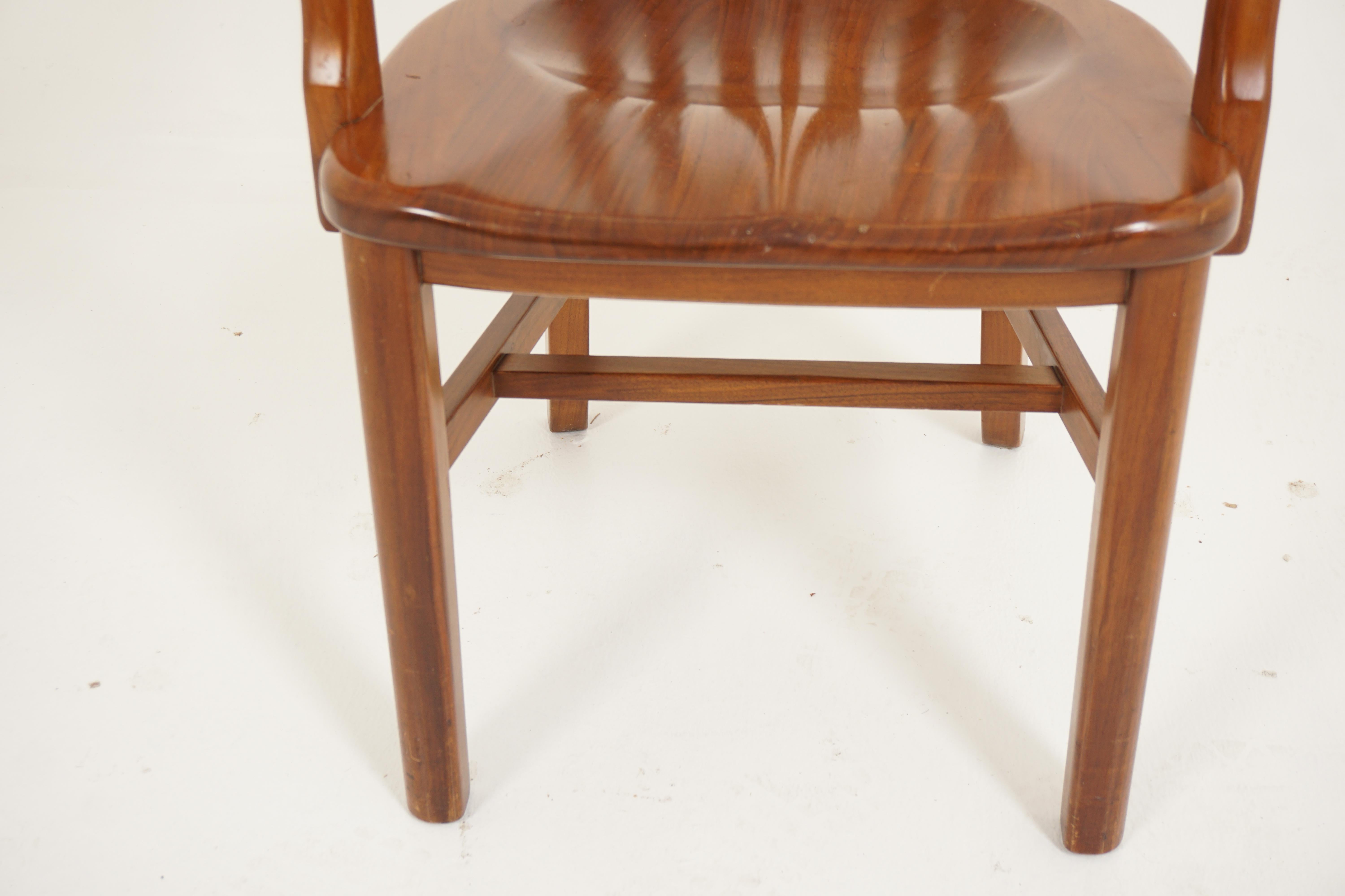 Vintage Solid Walnut Office Chair, Desk Chair, American 1930, B2890 1