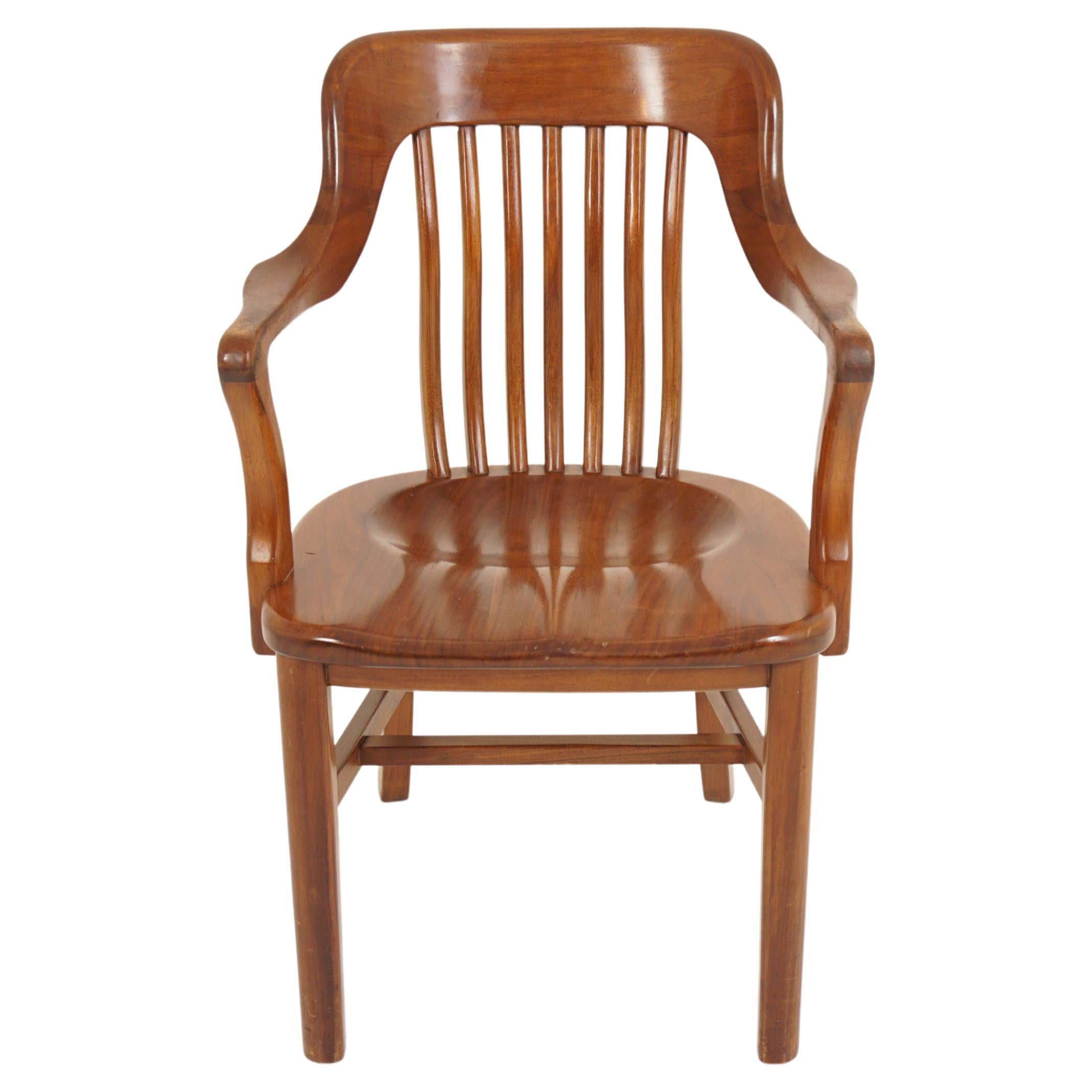 Vintage Solid Walnut Office Chair, Desk Chair, American 1930, B2890