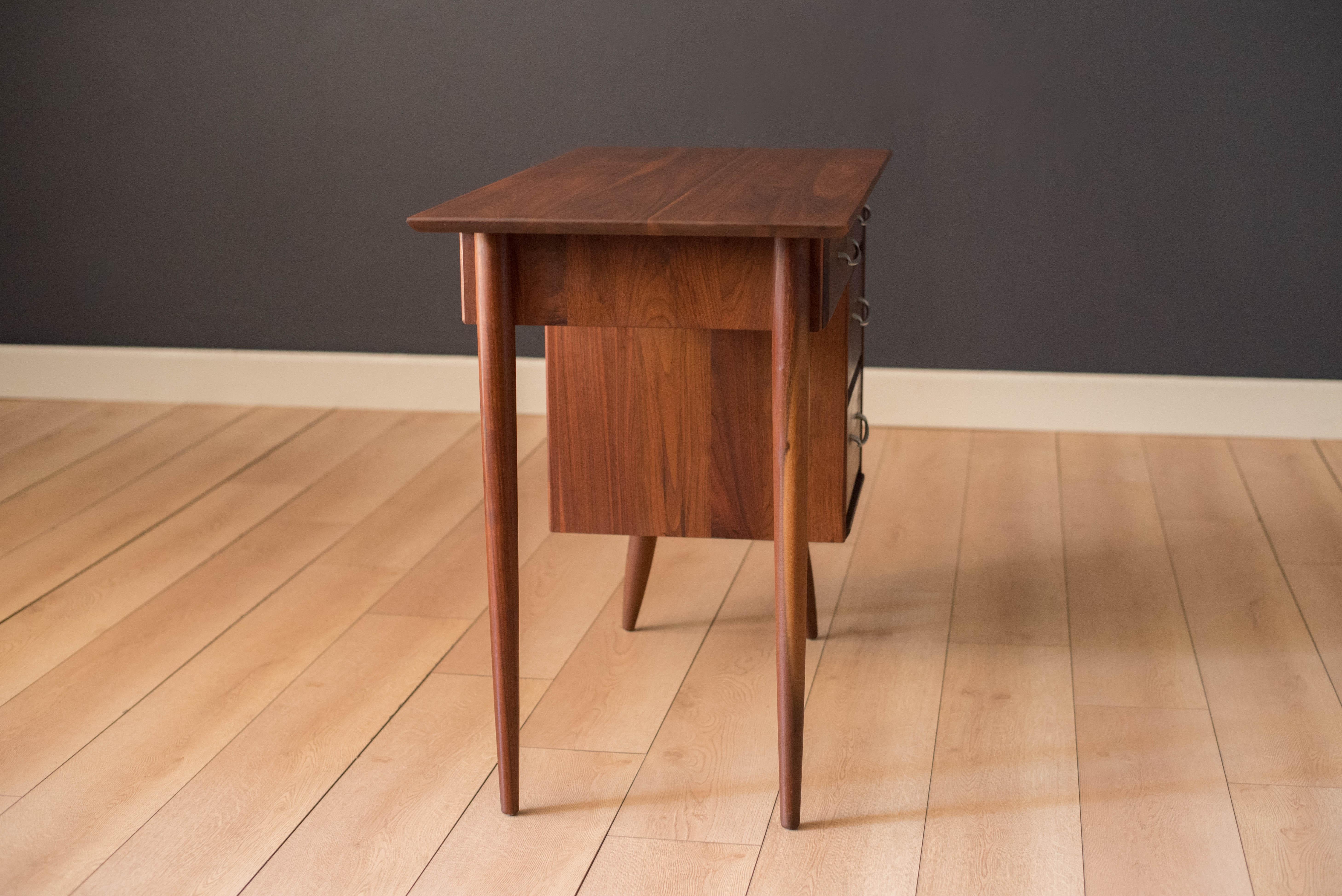 Mid-20th Century Vintage Solid Walnut Office Desk by Ace-Hi