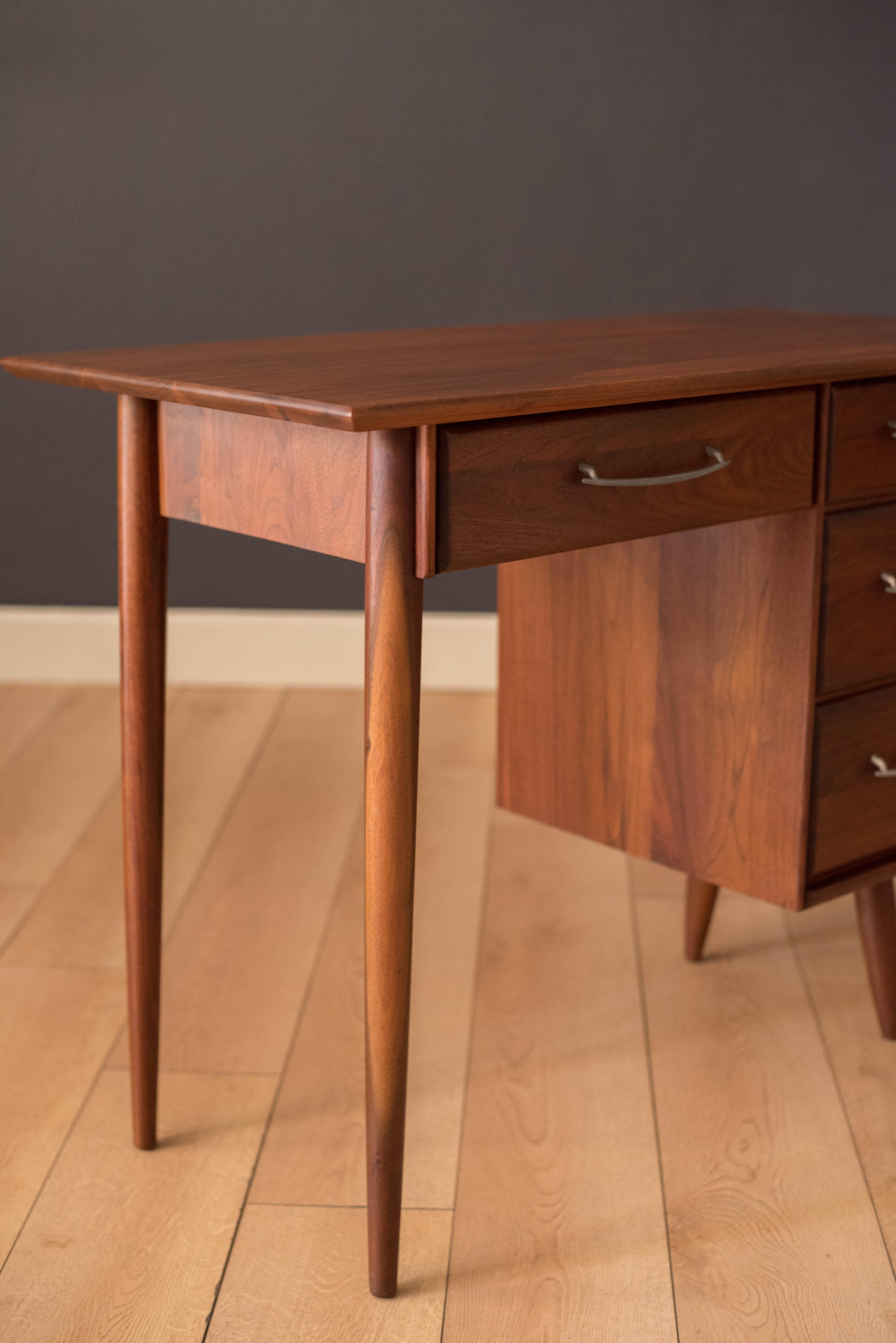 Vintage Solid Walnut Office Desk by Ace-Hi 1