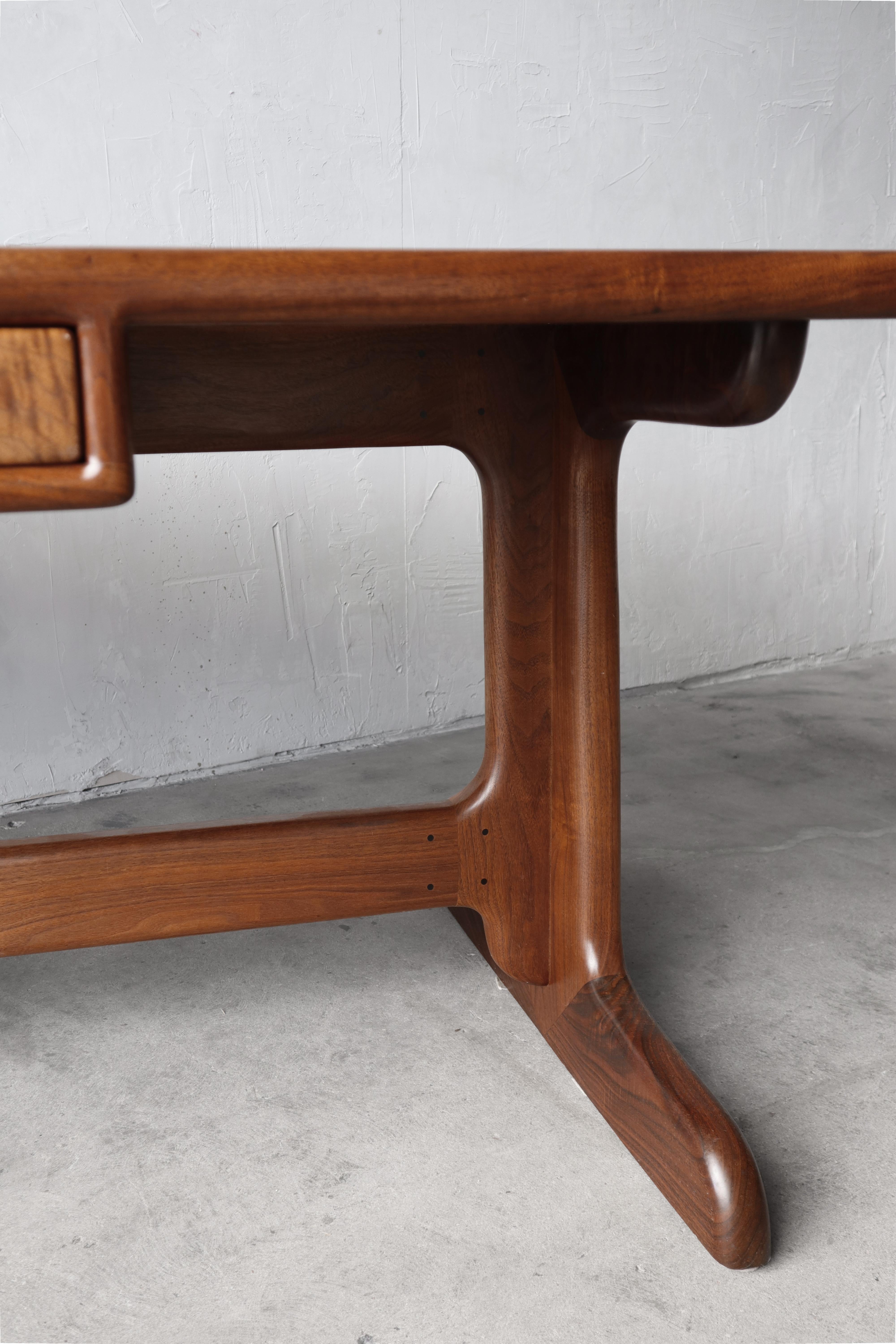 Vintage Solid Walnut Studio Craft Partners Desk For Sale 4