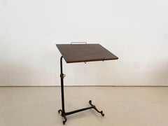 Vintage Solid Wood and Cast Iron Tilt-Top Table