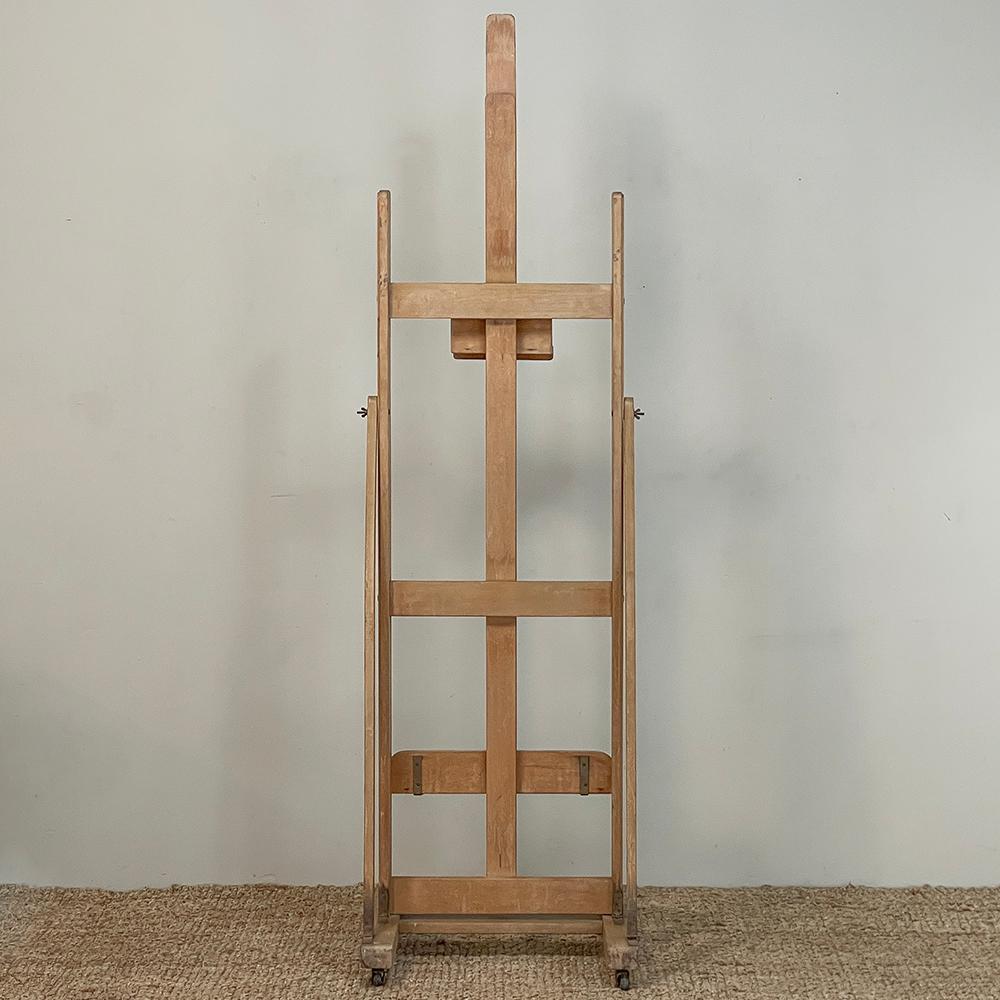 Hand-Crafted Vintage Solid Wood Artist's Studio Easel